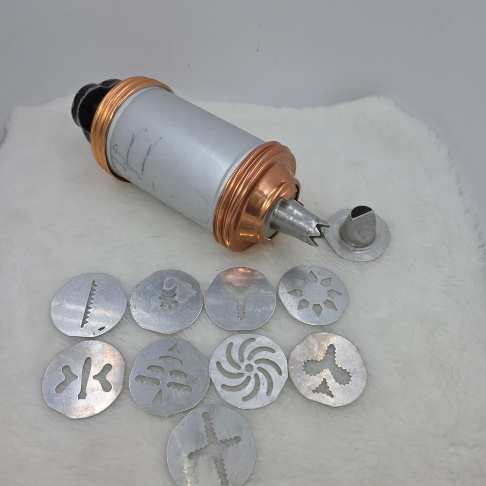 Vtg Mirro AL Cookie/Pastry Press Partial Set Interchangable  Shape Disc's